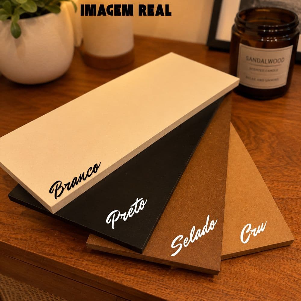 Prateleiras Decoração Grande MDF Parede Sala Quarto Cozinha | 15x60cm Suporte Invisível | 4 cores disponíveis | Madeira