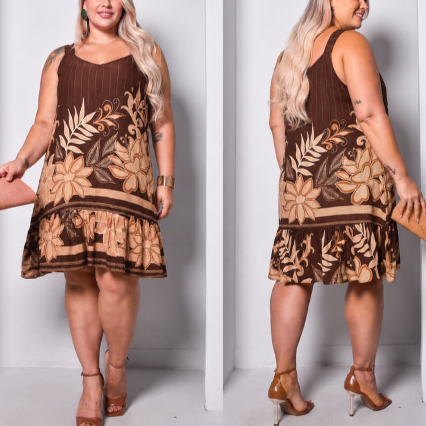 Vestido Feminino Plus Size Alça Grosa Soltinho