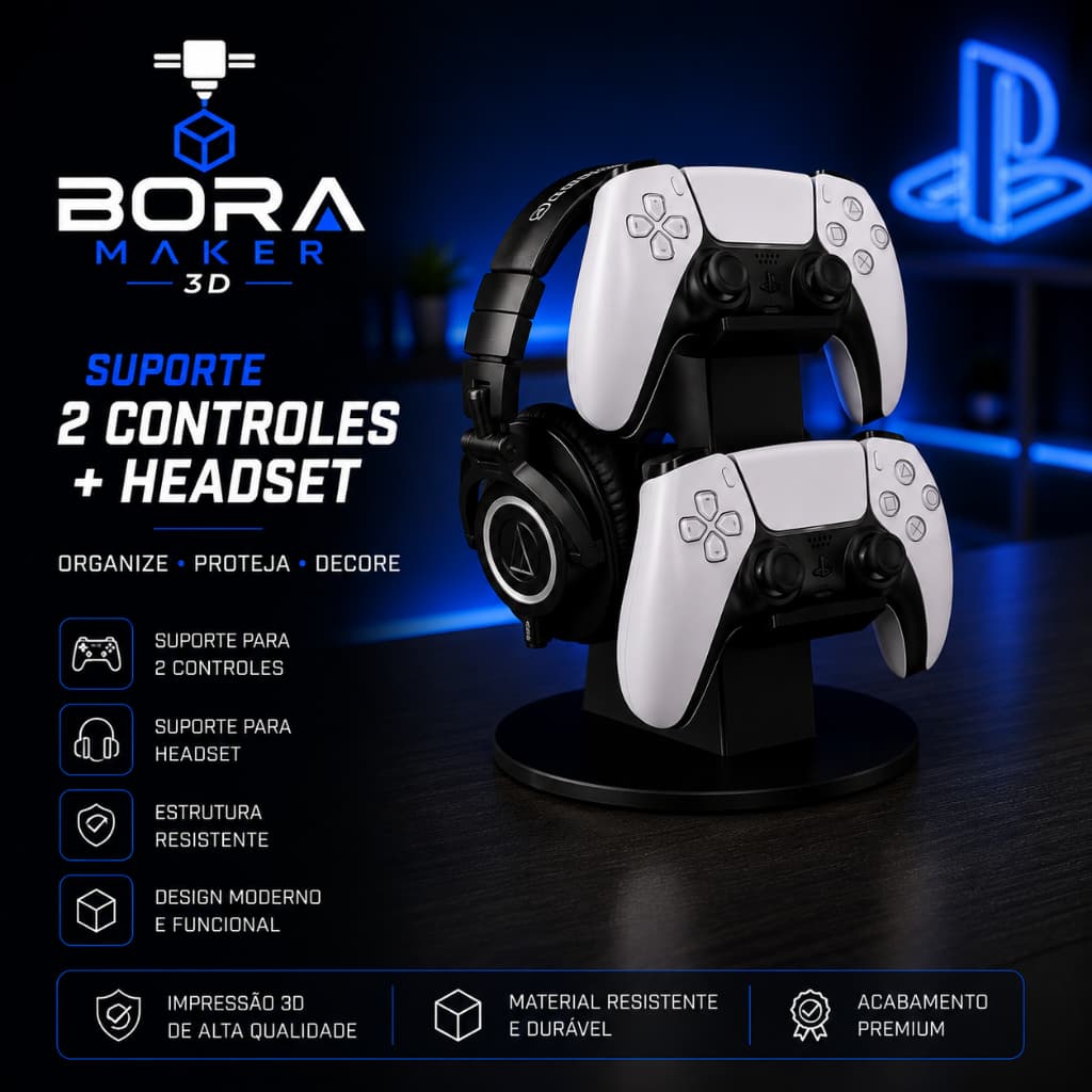 Suporte porta controle videogame gamer headset Ps4 Xbox Ps5