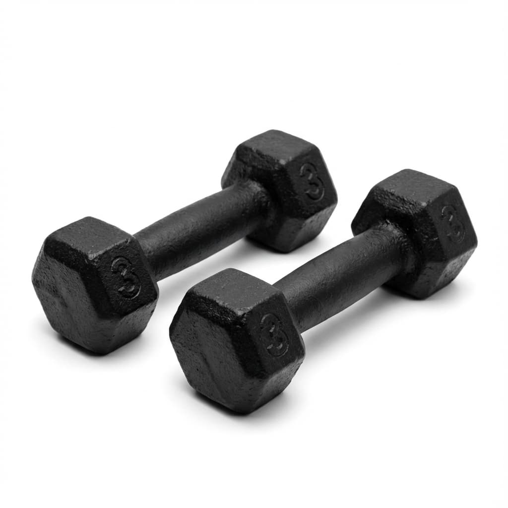 par de Halter 3 Kg Peso Academia Dumbell Sextavado Cor Preto Treino Forca Musculacao Alta Qualidade