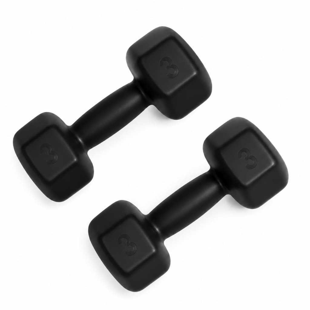 PAR 2 HALTERES SEXTAVADOS EMBORRACHADOS 3KG TREINO FITNESS ACADEMIA GYM MUSCULAÇÃO FUNCIONAL CROSSFIT CASA PRO