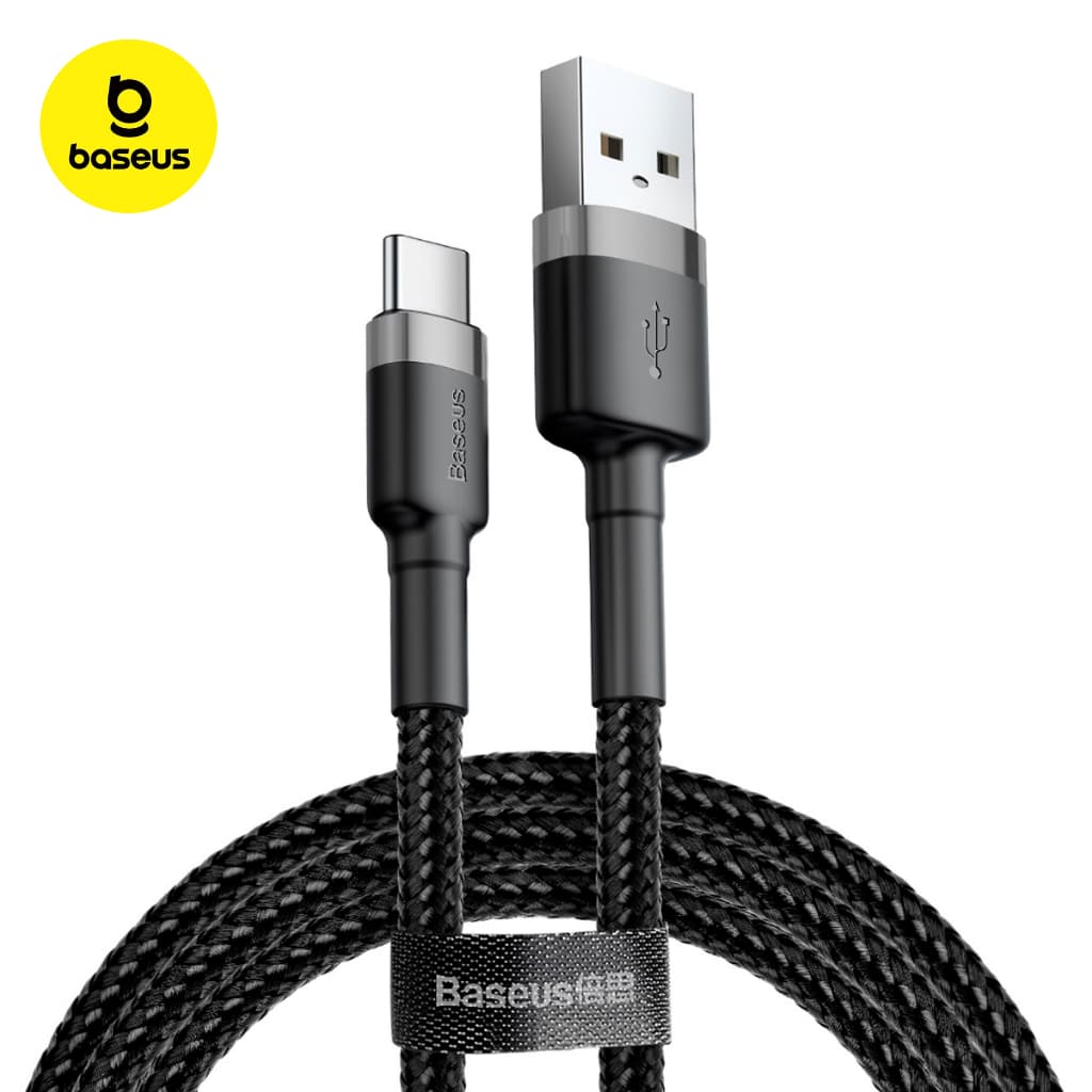 Baseus Cabo Rápido Usb Para Tipo- C Baseus Cafule Nylon 2a 2 Metros Preto para iPhone 15 16 Android