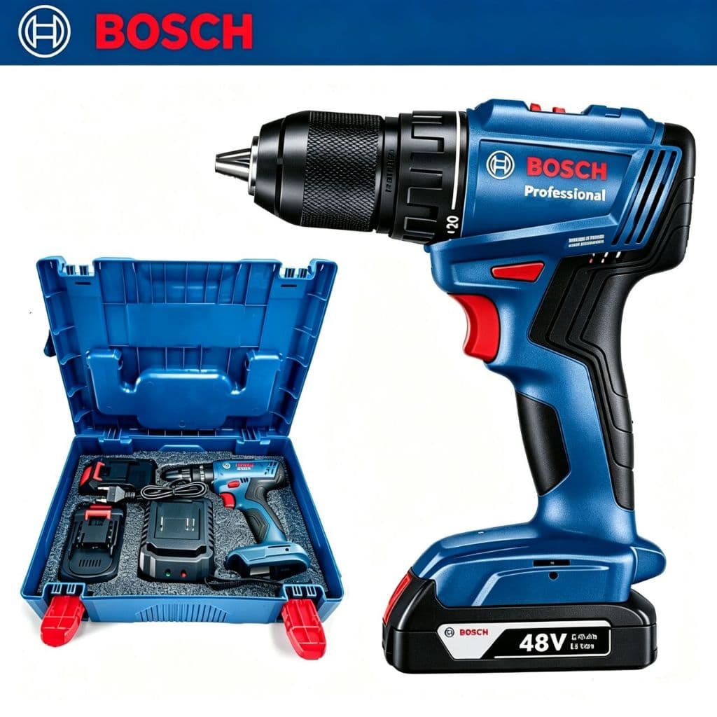 Furadeira parafusadeira GSR 6-115 48v Brushless Furadeira elétrica 2 Baterias furadeira de impacto elétrica-Bosch