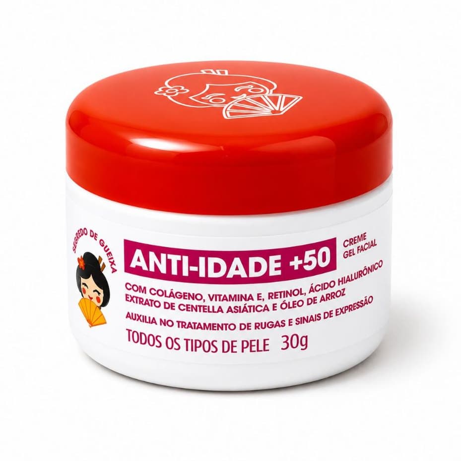 Creme Gel Facial Anti-Idade Pele Madura Sem Linhas De Expressão