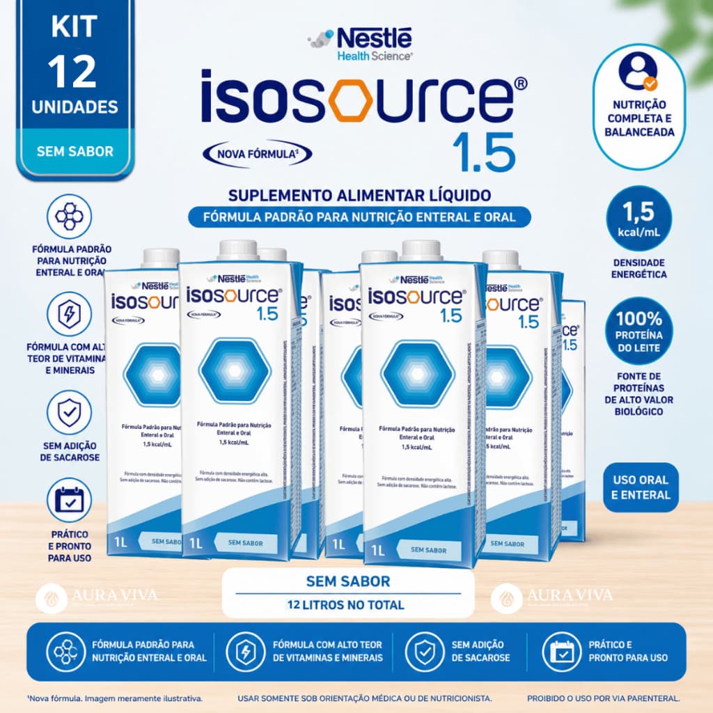 Dieta Enteral Isosource 1.5 Kcal Nestlé  – Kit 6 ou 12 Litros – Nutrição Enteral - Promoção