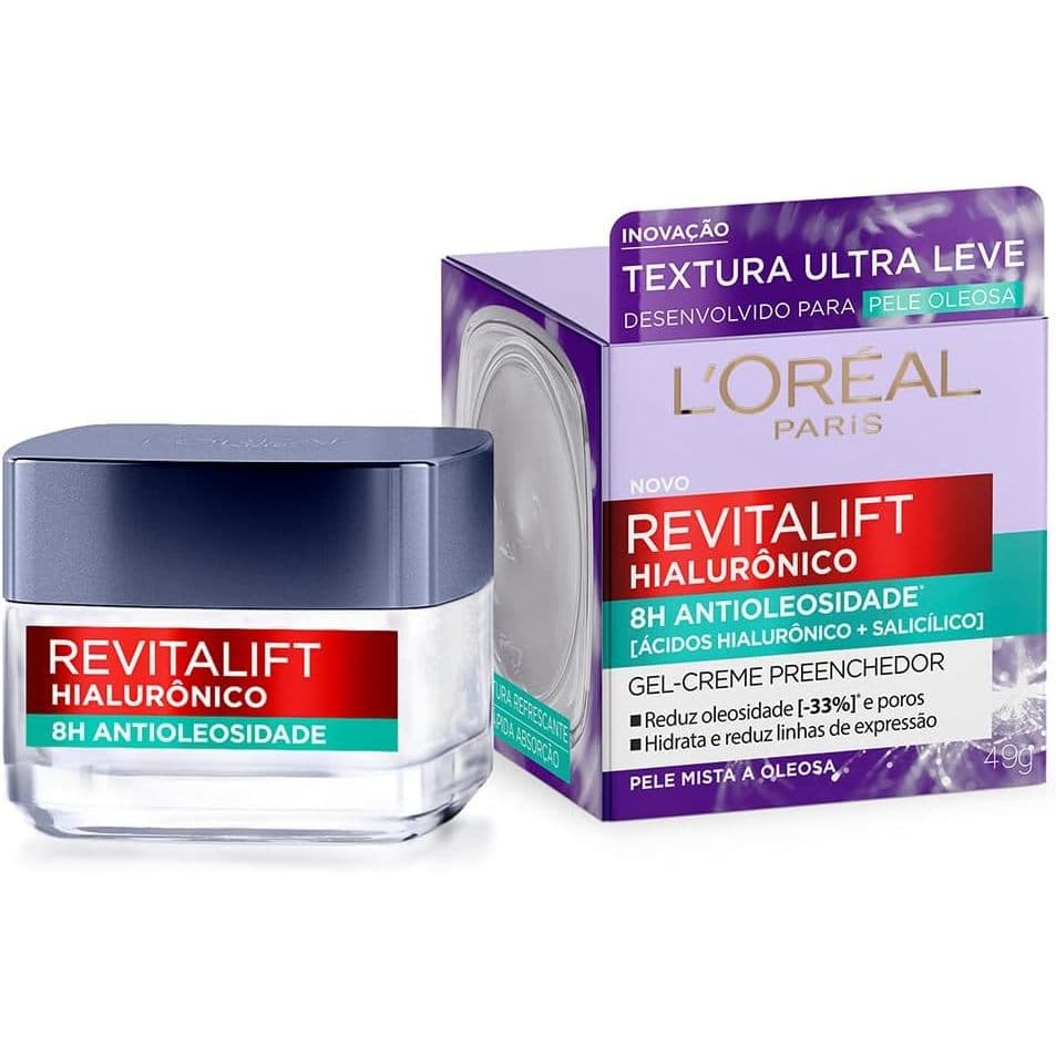 Gel Creme Facial Antioleosidade Anti-Idade com Ácido Hialurônico L'Oréal Paris Revitalift 49g