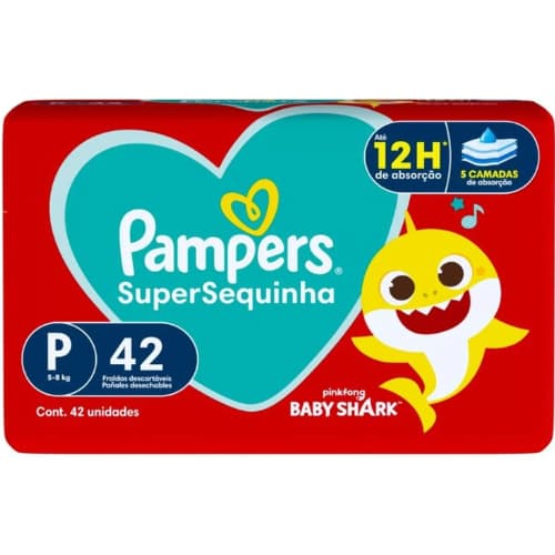 Fraldas Pampers Supersequinho P 5 A 8 Kg  - 42 Unidades