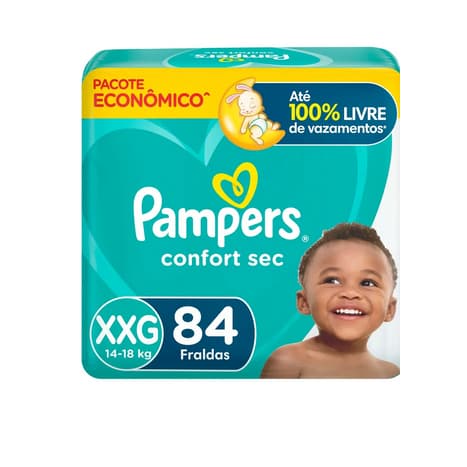 Fralda Pampers Confort Sec Tamanho XXG, 84 Unidades