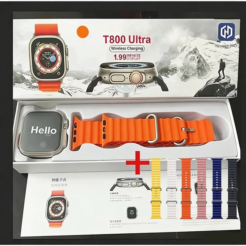 2026 Nova Série 8 Relógio T800 Ultra Smart Watch Esportivo Sem Fio À Prova D'água NFC Calculadora S20 Ultra MAX