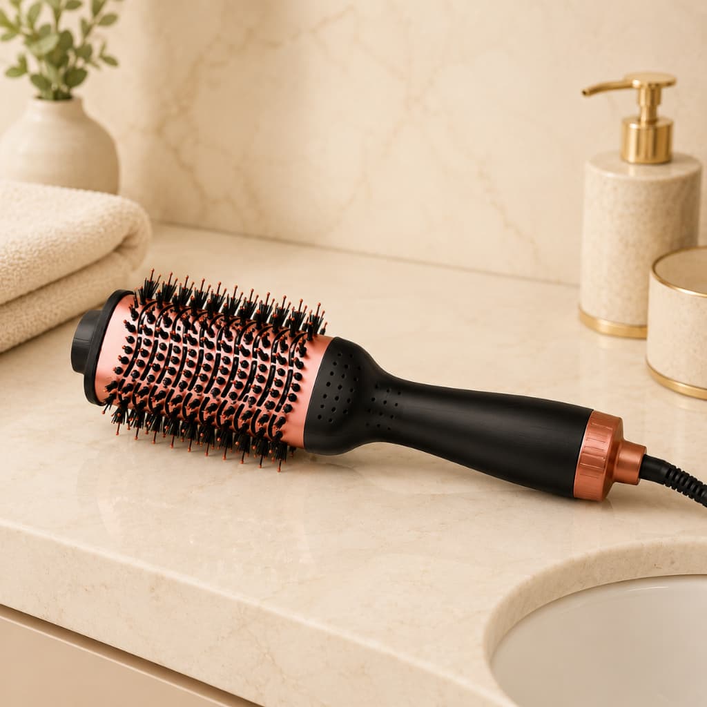 Escova Secadora de Cabelo Profissional 1300W Bivolt Anti Frizz Seca Alisa e Modela Cabelo Com Tecnologia Iônica