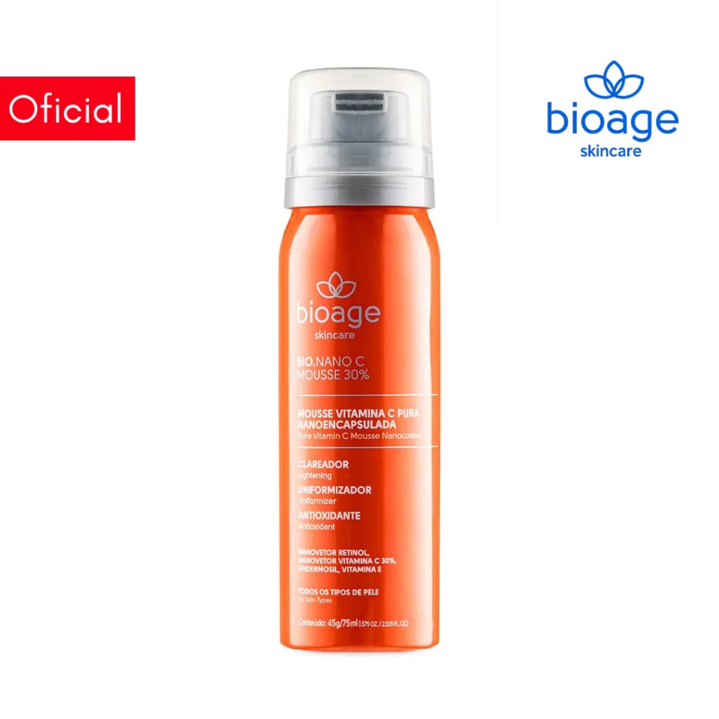 Bioage Mousse Facial com Vitamina C à 30% Clareador e Uniformizador 45g