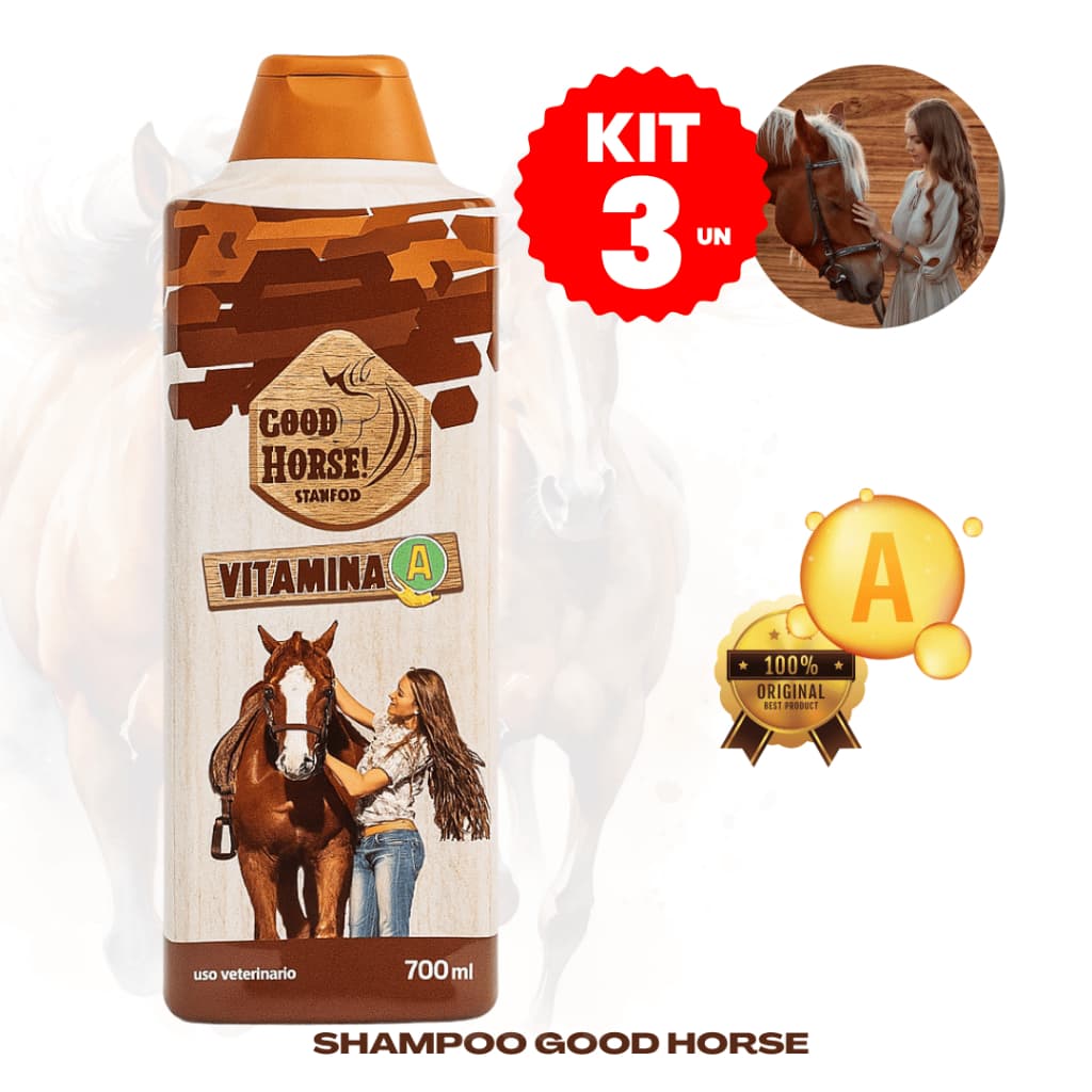 Kit 3 Un. Shampoo para Cavalos Good Horse Vitamina A 700ml