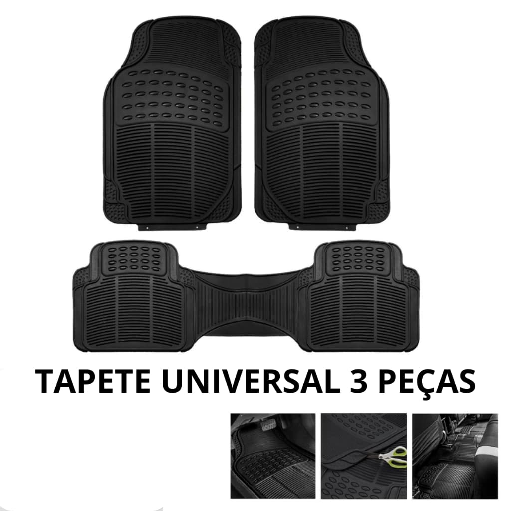 JOGO DE TAPETE DE BORRADA AUTOMOTIVO 3 PEÇAS TRASEIRA INTEIRIÇO REFORÇADO ANTIDERRAPANTE UNIVERSAL