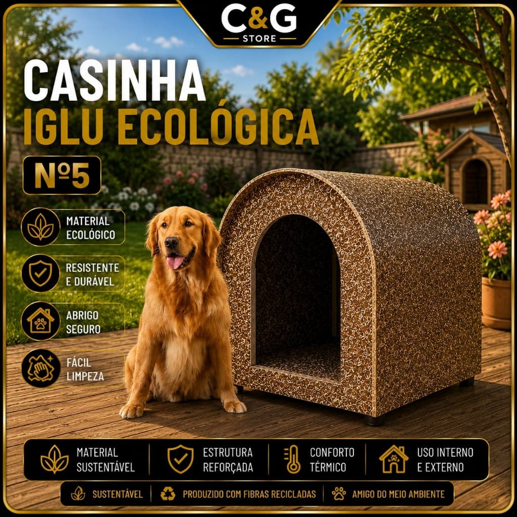 Casa Casinha de Cachorro Caminha Casinha para Cachorro Madeira Ecológica Durável Resistente Modelo Iglu N5 Dog House