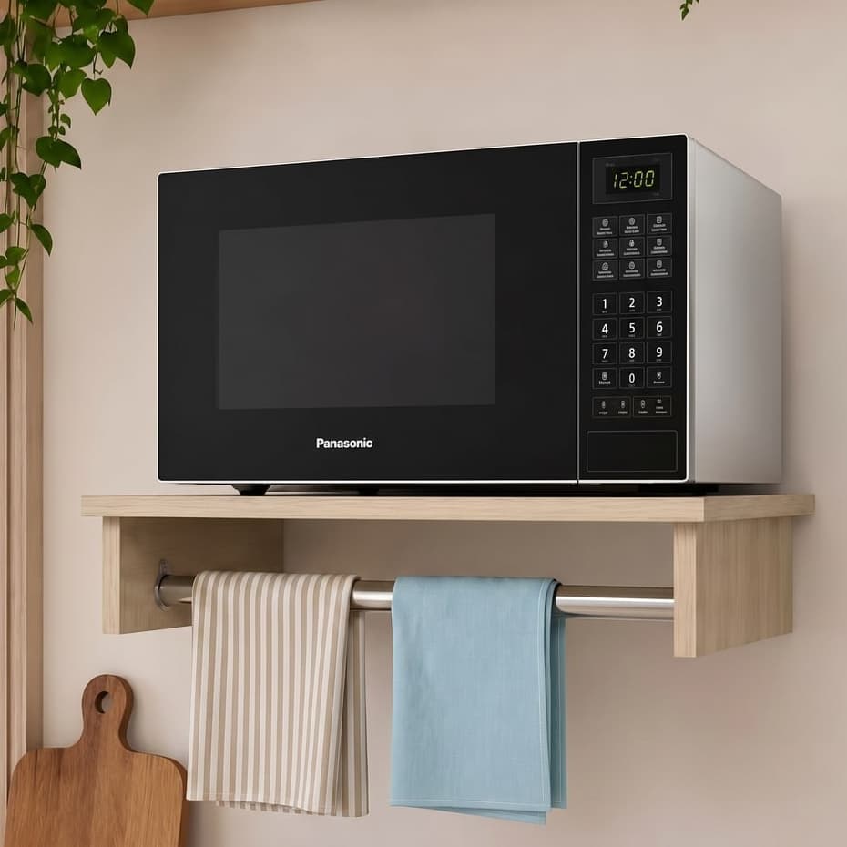 Suporte para Micro-ondas e Forno de Parede Nicho Prateleira Multiuso Organizador