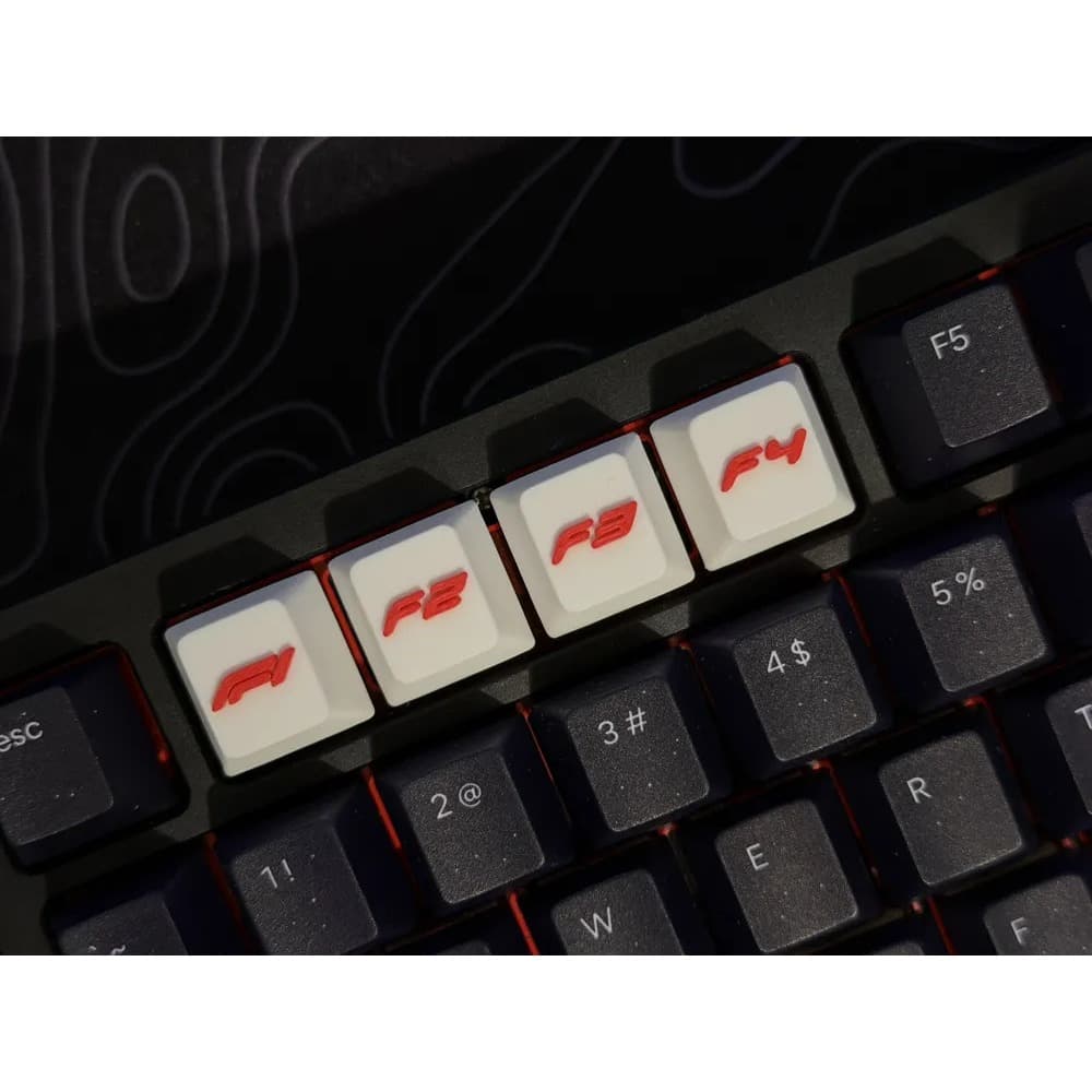 Kit Keycaps Racing F1 F2 F3 F4 Para Teclado Mecânico