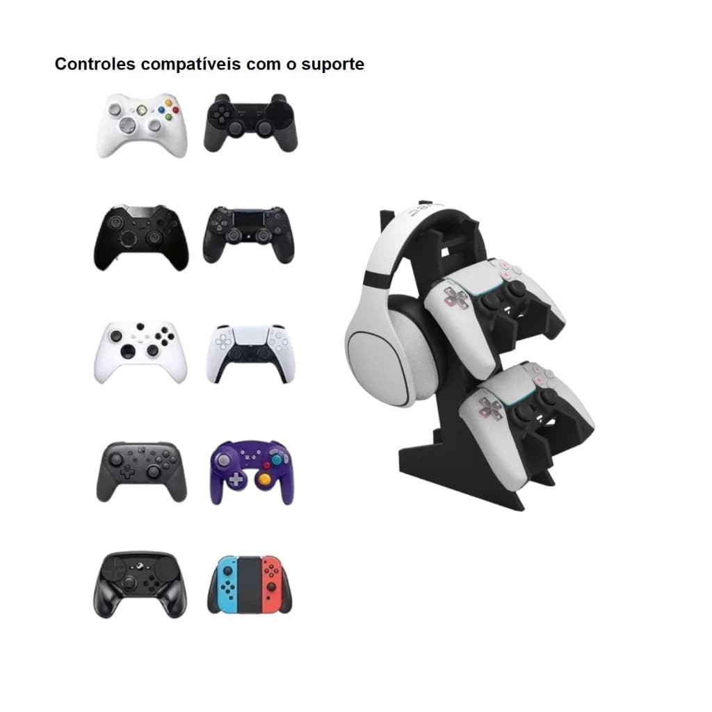 Suporte Porta Controle Videogame Gamer Para Ps4 Xbox Ps5 3D
