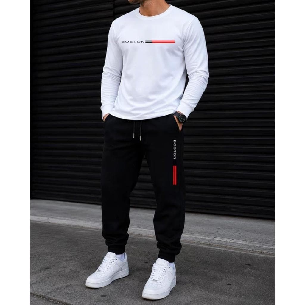 Conjunto Moletom Gola Careca e Calça de Moletom Ideal para Inverno