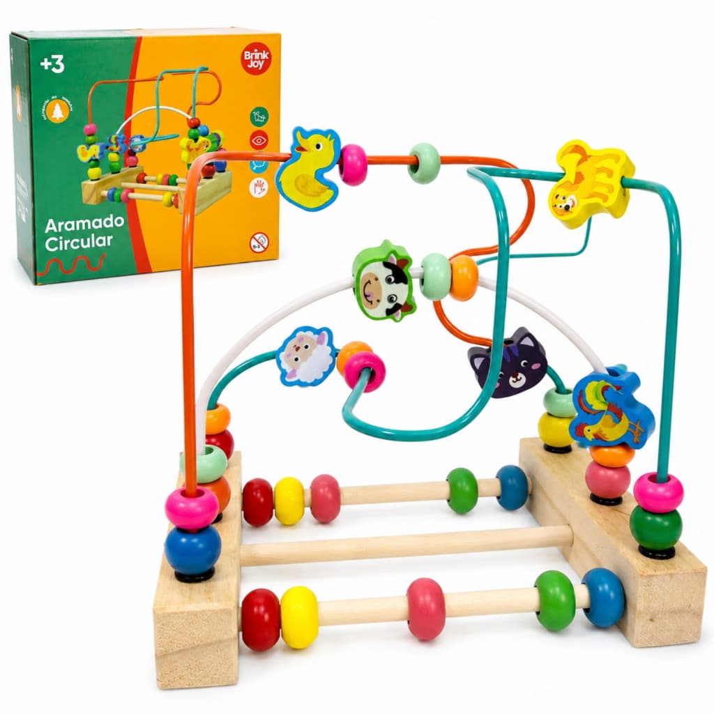 Brinquedo Educativo Completo Montessori Aramado De Madeira Coordenação Motora Infantil Bebê