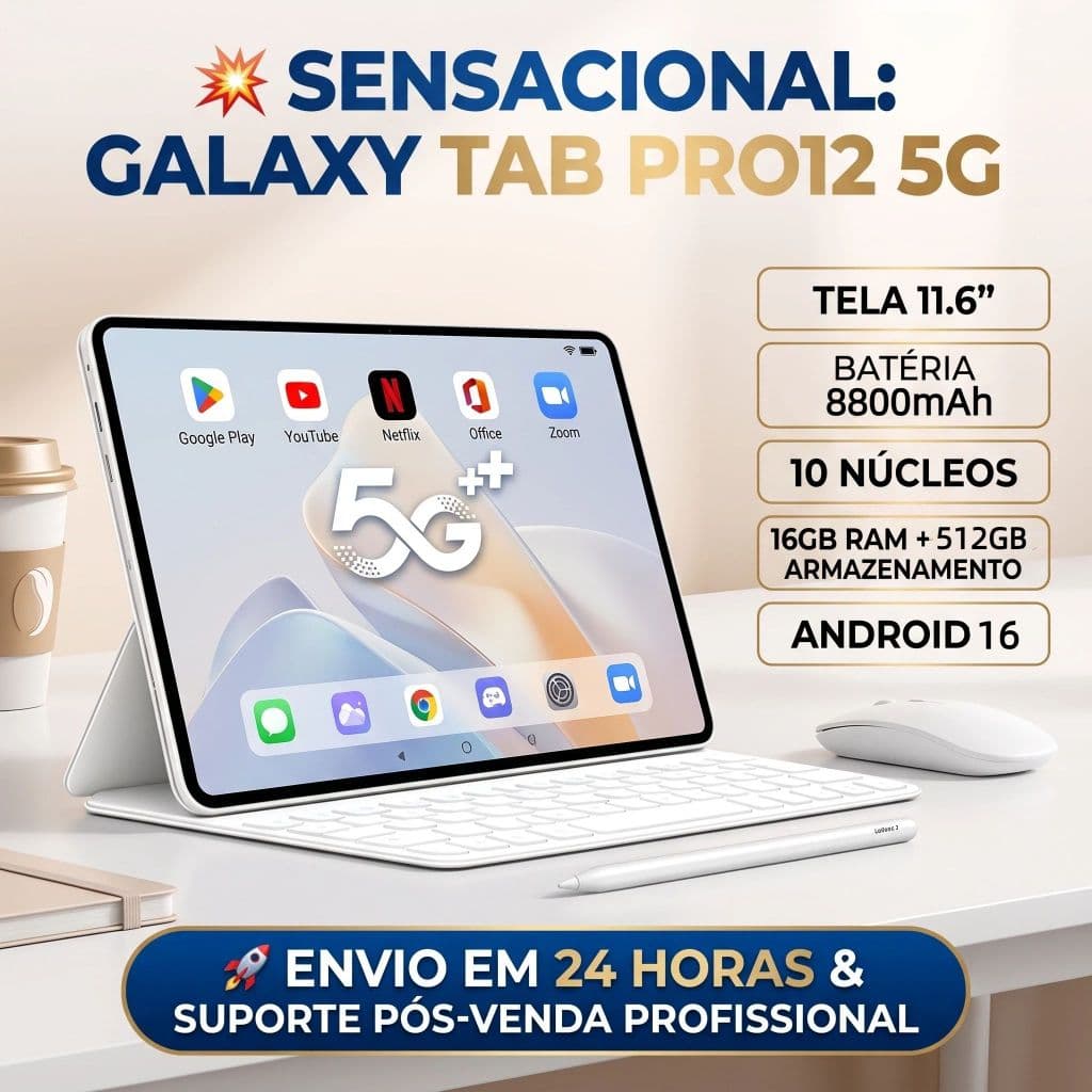 Galaxy Pro12 Tablet 11.6"inch 16GB+512GB Android 15 10000mAh Ideal for studies and gaming Combo with keyboard and Mouse