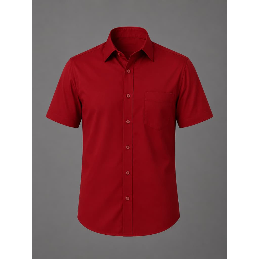 Camisa Masculina Social Manga Curta Gola Polo Com Bolso Tecido Não Amarrota P Ao GG