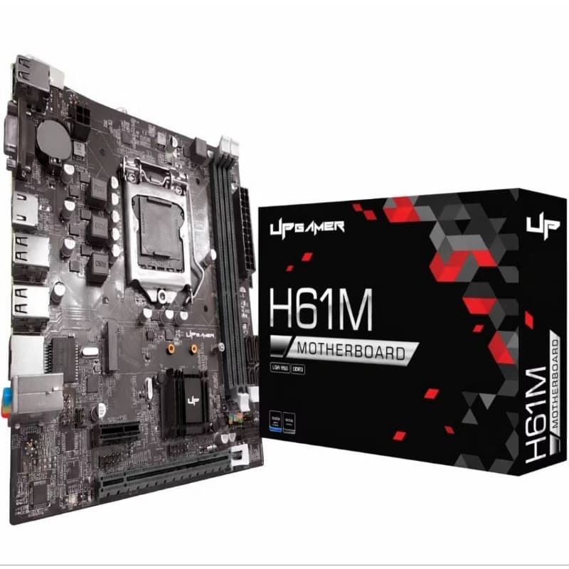 Placa Mãe UpGamer H61M LGA 1155 DDR3 16GB M2 NVMe HDMI Intel i3 i5 i7 para Computadores de Jogos