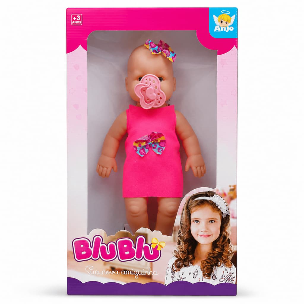 Boneca Blu Blu 30cm Articulada Cheirinho de Bebê Brinquedos Anjo Boneca Infantil Vinil