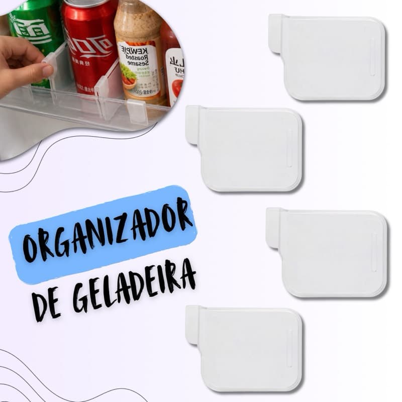 Divisória Organizador de Geladeira Caixa Armário Separador Transparente Cozinha Alimentos Multiuso