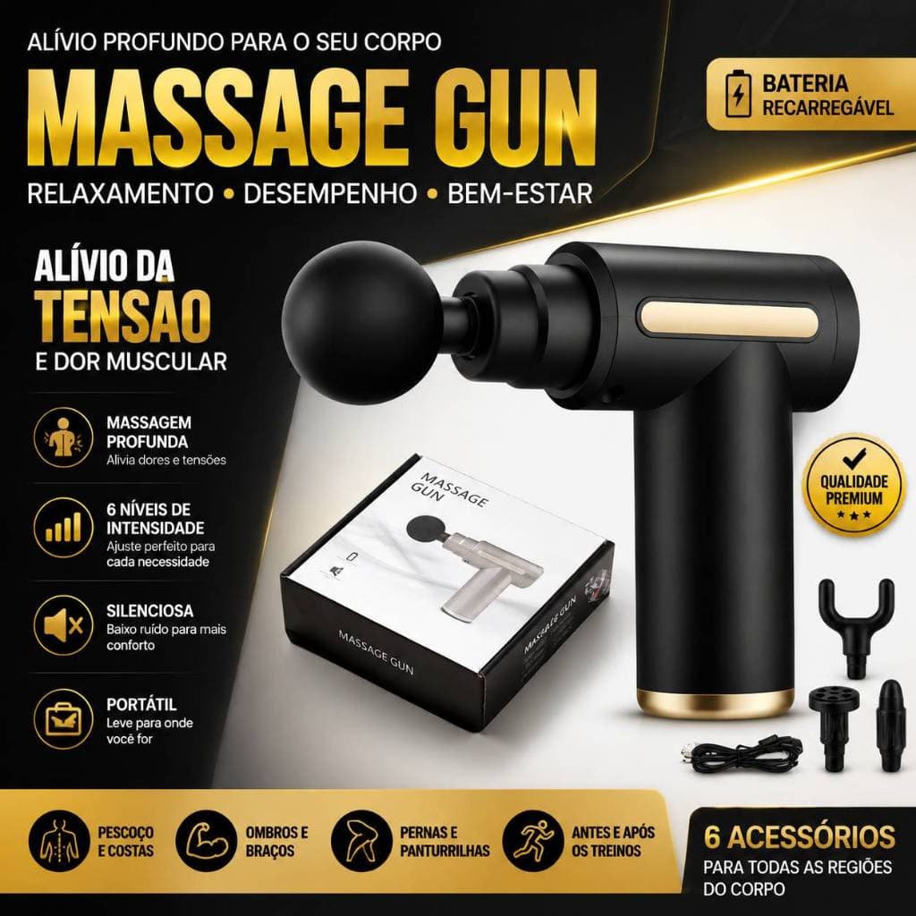 Massageador Elétrico Alta Frequência Profissional Muscular Massagem Portátil Relaxamento Corporal