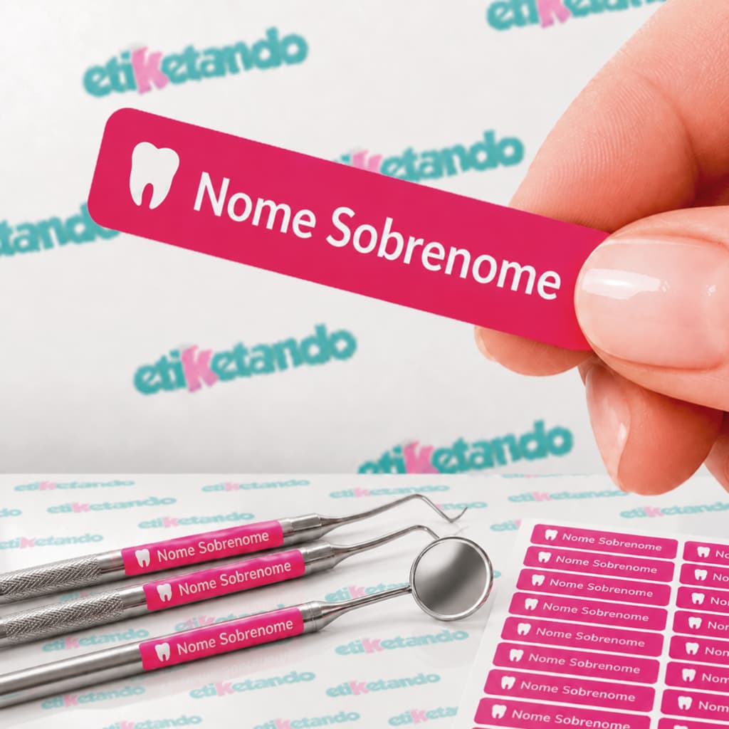✅ ETIQUETA INSTRUMENTAL 🌟 AUTOCLAVÁVEL 🔥 3,8×0,8 cm • 100 un 📐 PARA ODONTOLOGIA,  ÁREA DA SAÚDE