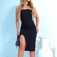 VESTIDO midi tomara que caia feminino
