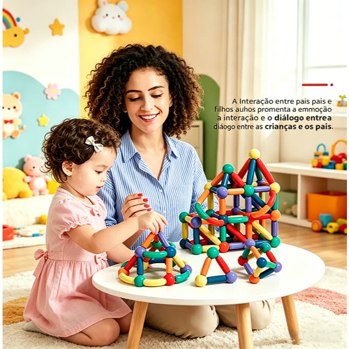 Lumizinho 52/66 Pcs Brinquedo Bastões Magnéticos Educativos Brinquedo Criativo De Montagem 3D