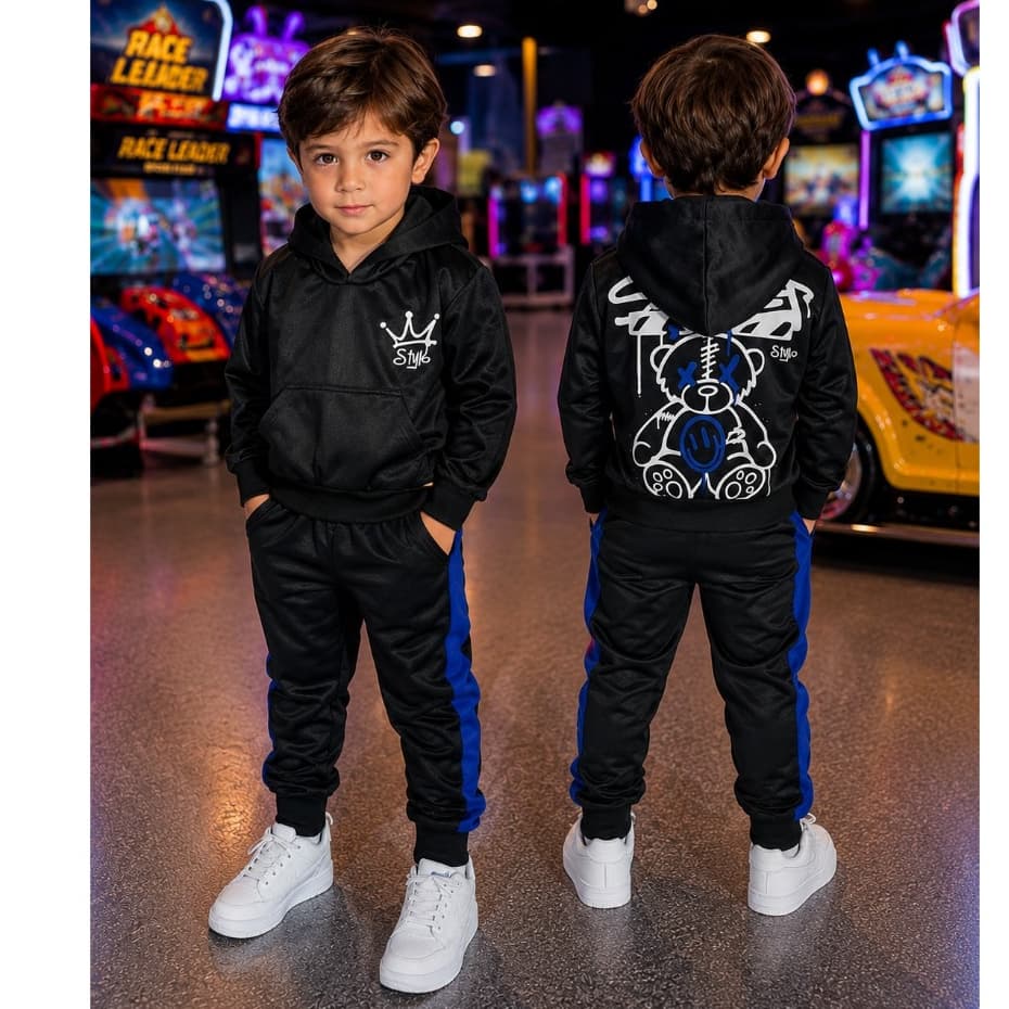 Calça e casaco de abrigo masculino infantil, tamanho 2 a 14 anos.