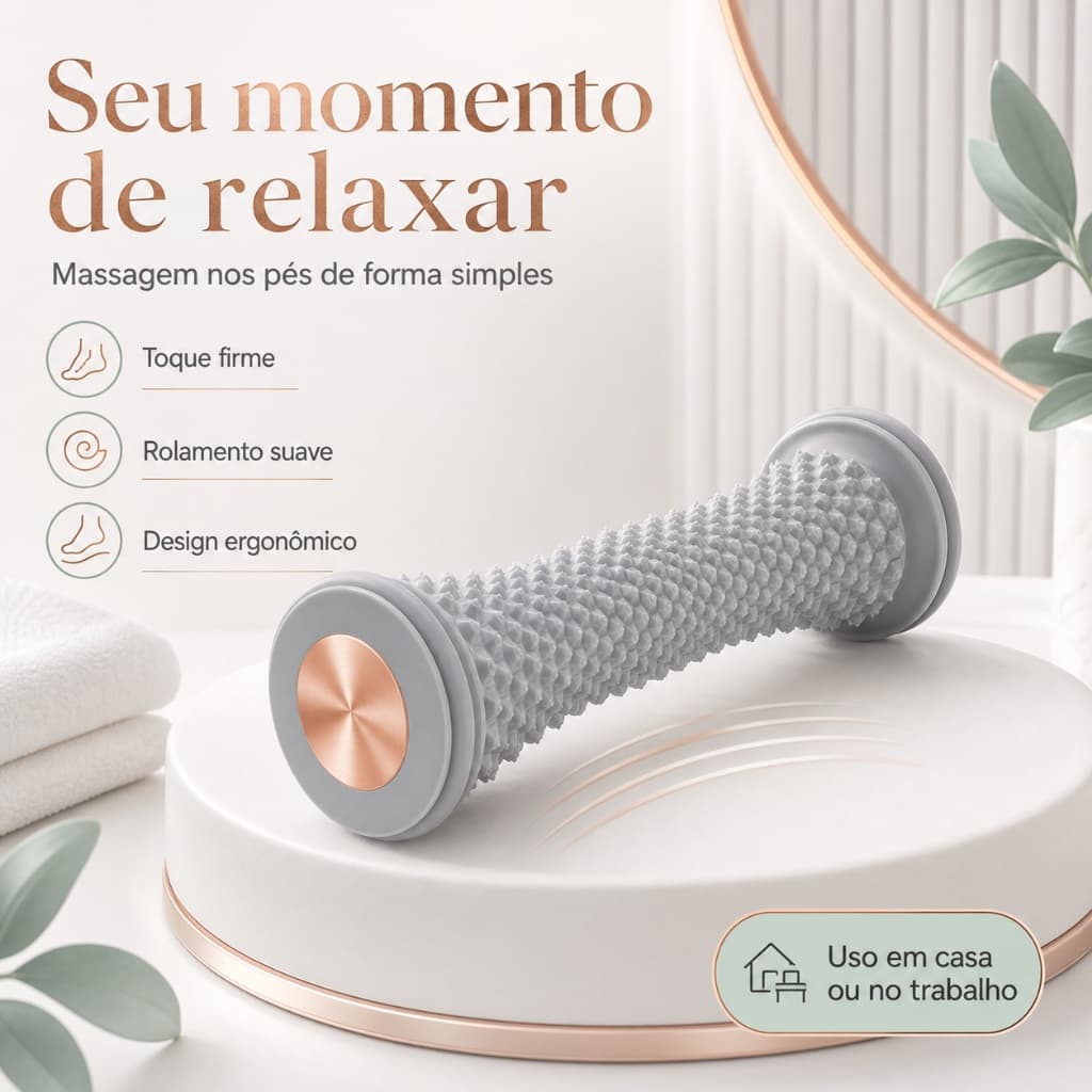 Rolo Massageador de Pés em TPR Macio, Massagem Plantar Manual para Relaxamento Muscular, Arco, Calcanhar e Pés Cansados