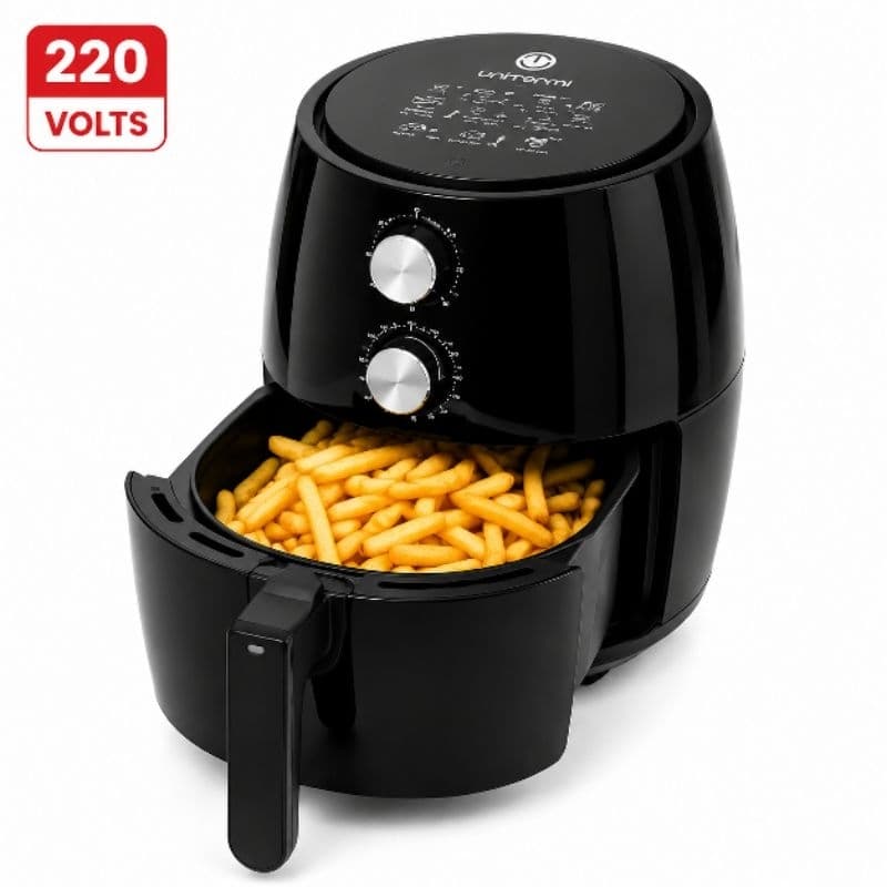 Air Fryer 4,8 Litros Unitermi Cairo Preta Fritadeira Sem Óleo 220V Timer 60 Minutos Cesto Antiaderente