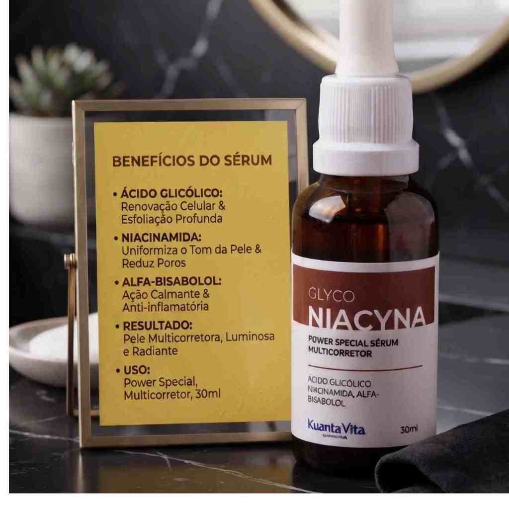 Sérum Facial Multicorretor Glyco Niacyna Kuanta Vita 30ml Anti-idade  Poros e Uniformizador