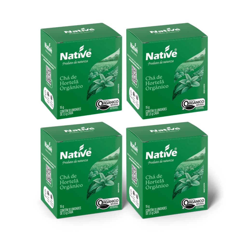 Kit 4 Chá De Hortelã Orgânico Native Com 10 Sachês 15g