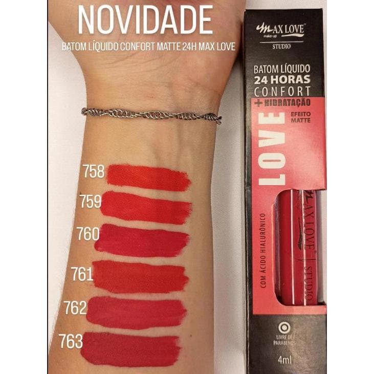 Batom Líquido Matte 24 Horas Confort Hidratação - Maxlove