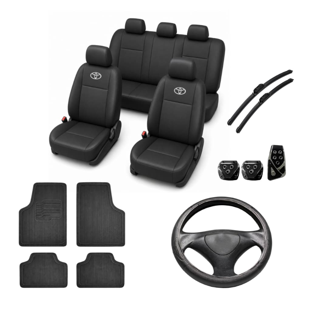 Kit Automotivo Toyota Capa Banco Tapete Volante Palheta Toyota