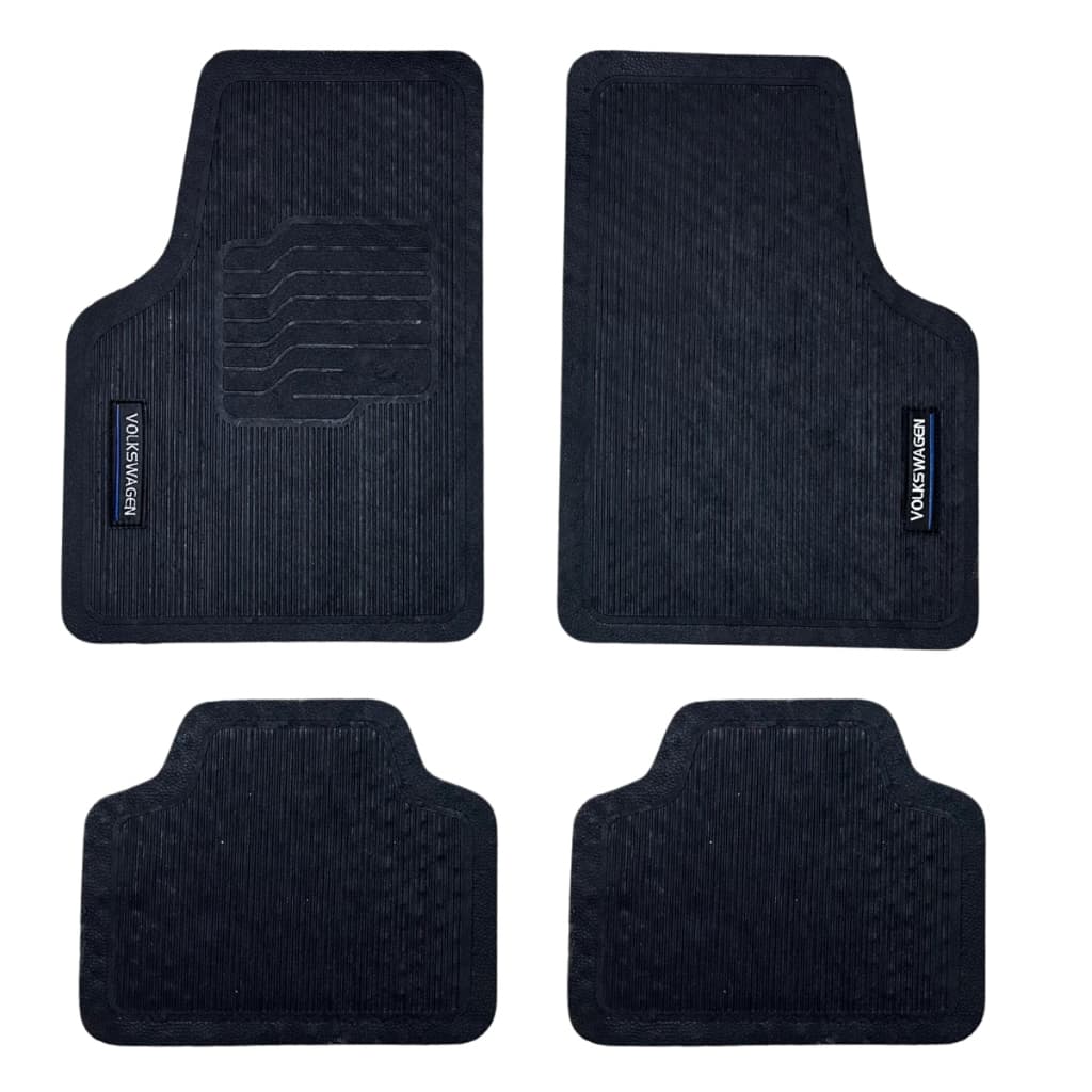 Jogo De Tapete Para Carro Volkswagen Emborrachado Tapete Universal Volkswagen 4 Peças Preta