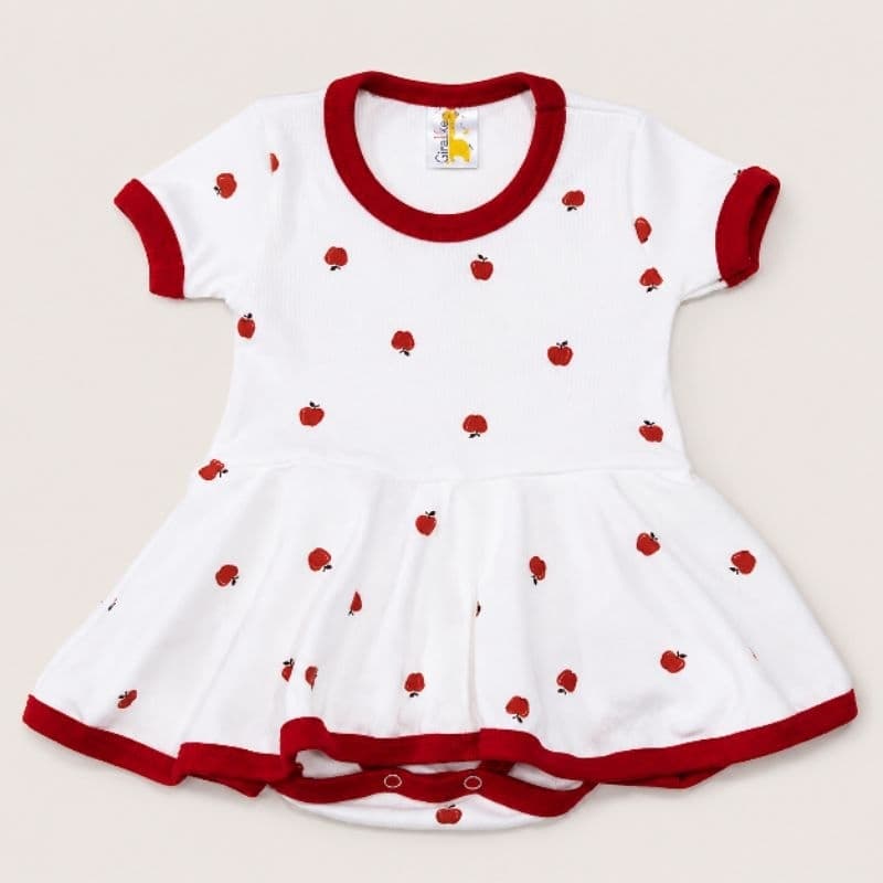 Body Saia Vestido Infantil Feminino Estampa | Roupinha Bebê Menina Algodão Confortável Giralika