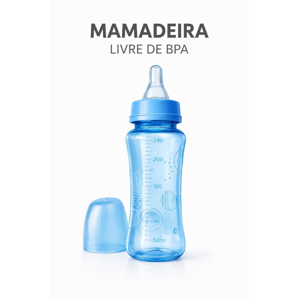 Mamadeira 240ML Bebê Livre de BPA Bico De PVC Macio | Envio Imediato