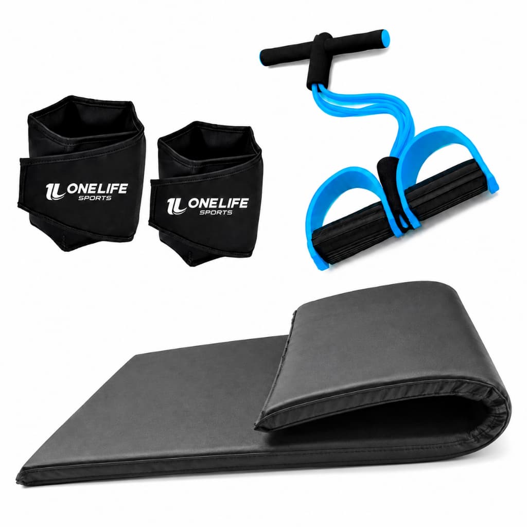 Kit Fitness Emagrece E Tonifica Caneleira 2kg+ Extensor + Colchonete Treino em Casa