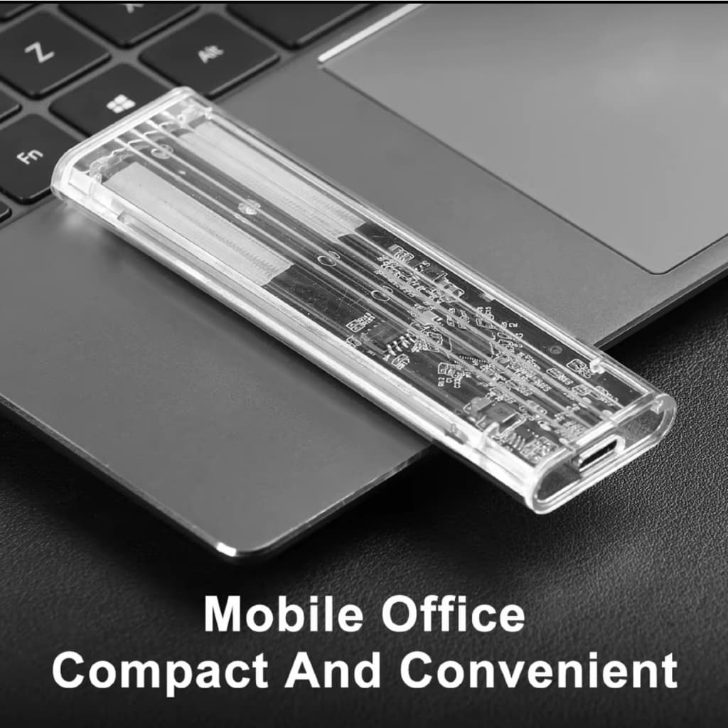 Case SSD M.2 NGFF SATA USB-C 3.1 5Gbps Transparente 2242 2260 Externo
