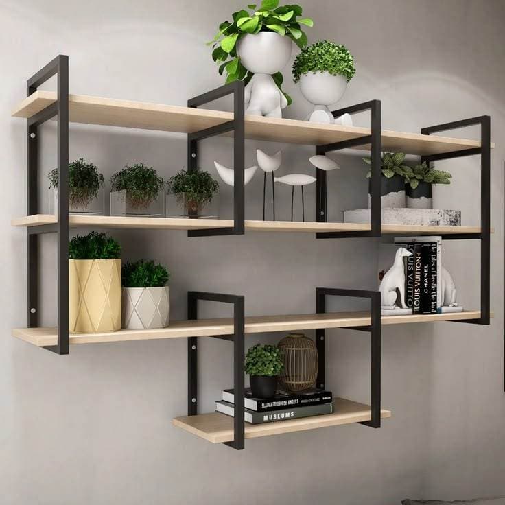 Suportes Prateleira Industrial Aço Preto | Estilo Loft Parede 15 x15mm Alta Resistência 30 cm peças avulsas
