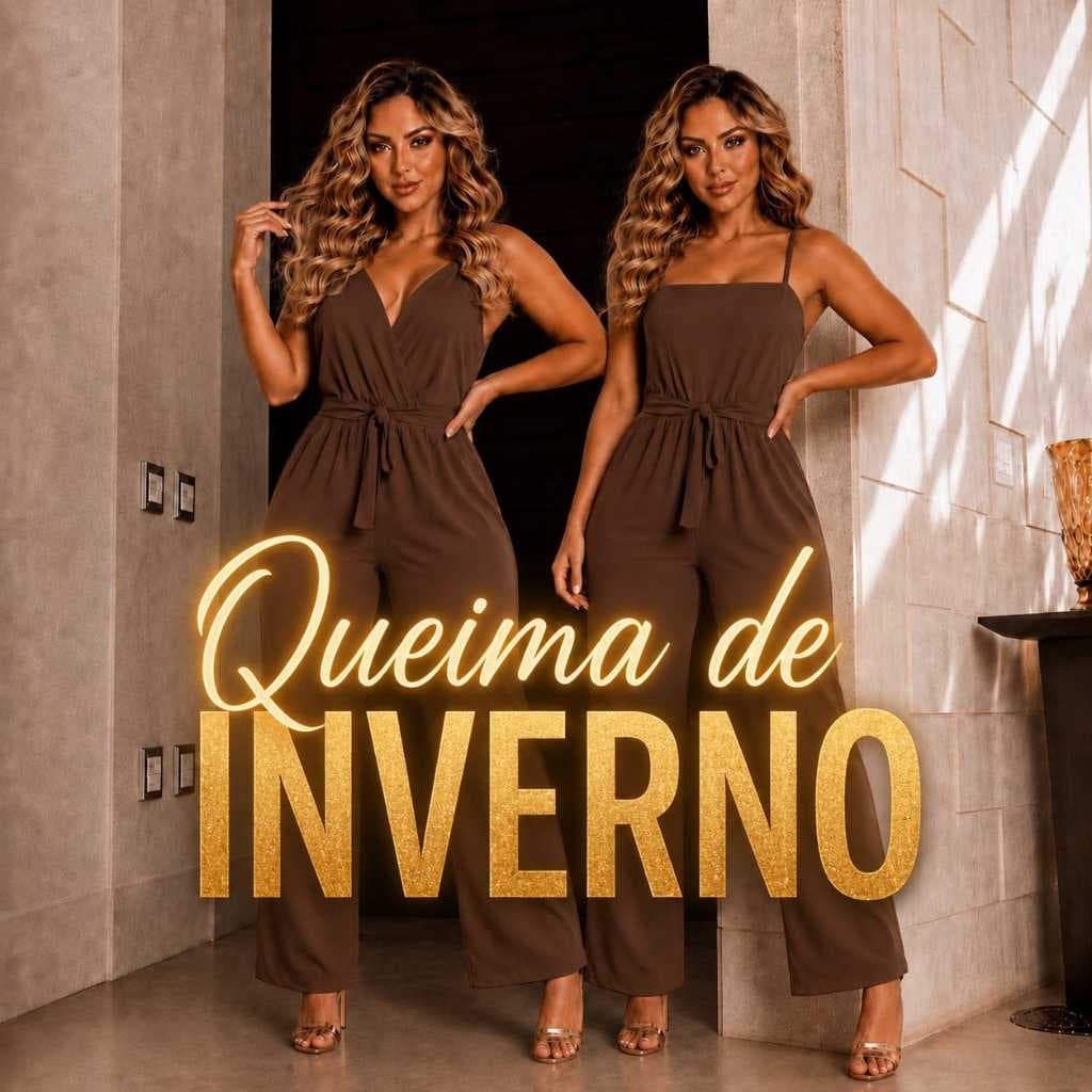 Queima de Inverno!! Macacão longo 2 Em 1 - O mais vendidos! Calça Pantalona casual, moda e tendência