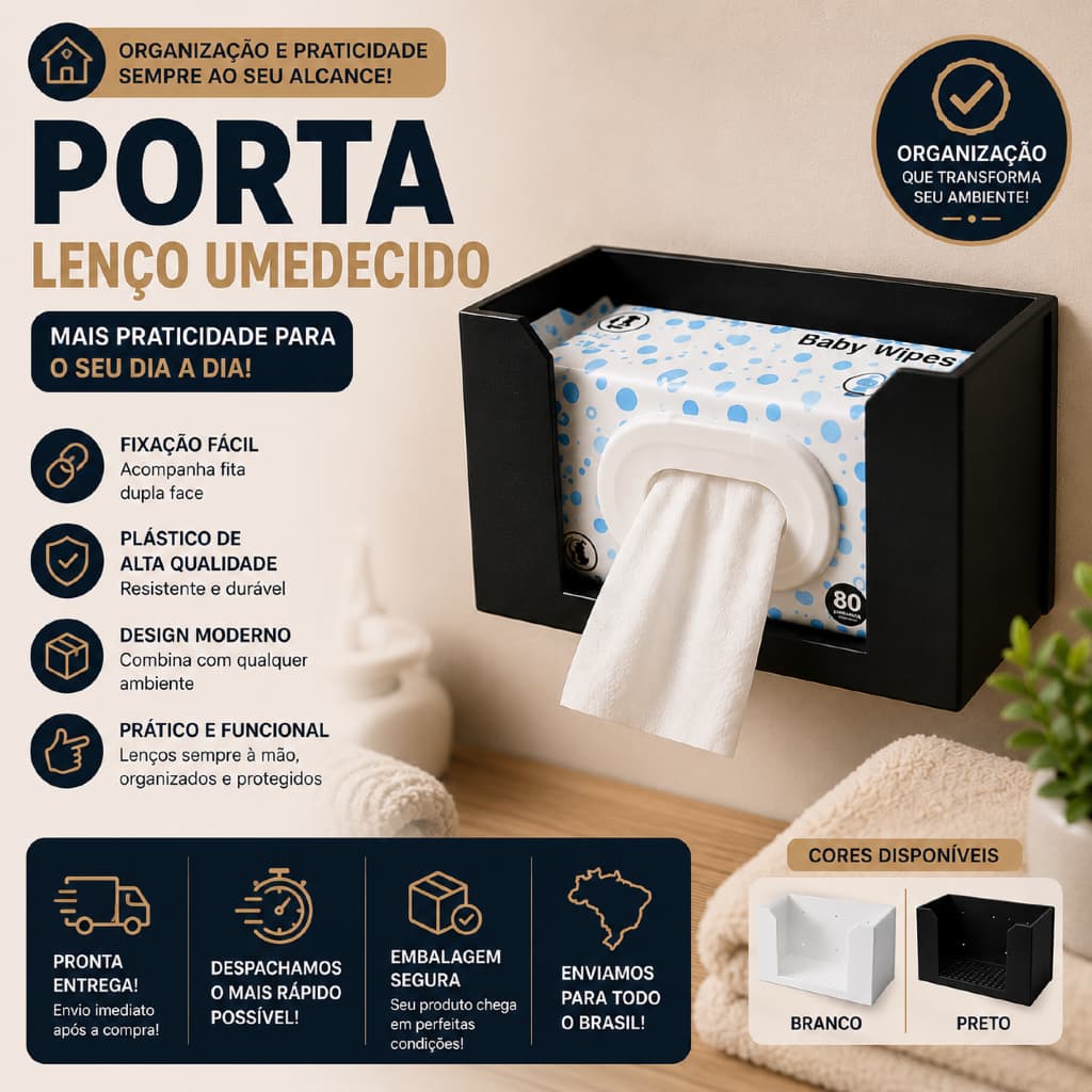 Porta Lenço Umedecido Parede Dispenser Lenços Umedecidos Suporte Organizador Banheiro Quarto Bebê