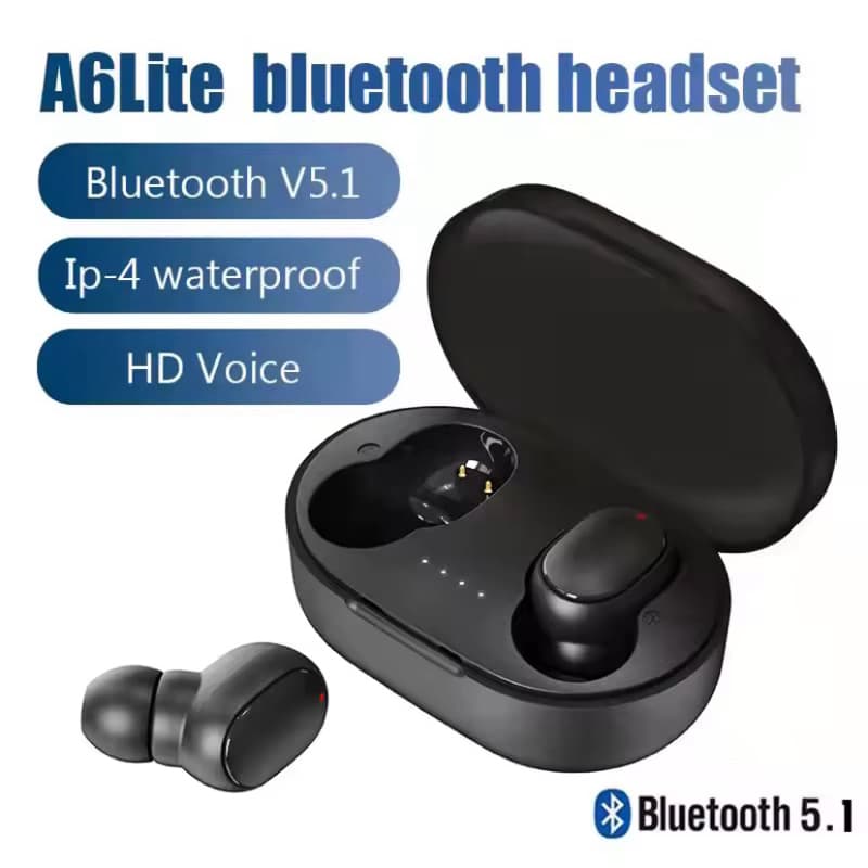 Fone de Ouvido Original A6S TWS Sem Fio Bluetooth, Fones Bluetooth Esportivos Estéreo para Xiaomi Huawei iPhone