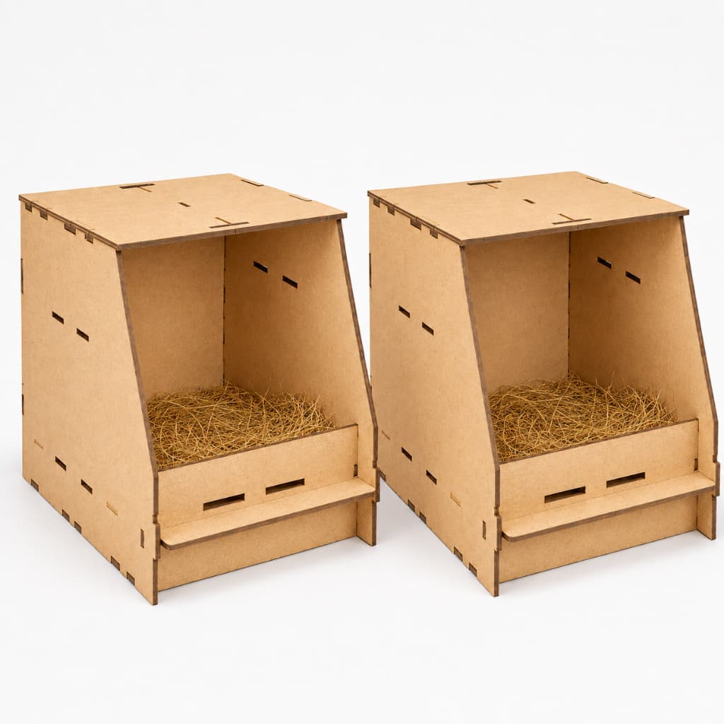 Kit 2 Casinhas Ninho Para Galinha Poedeira Criação de Aves
