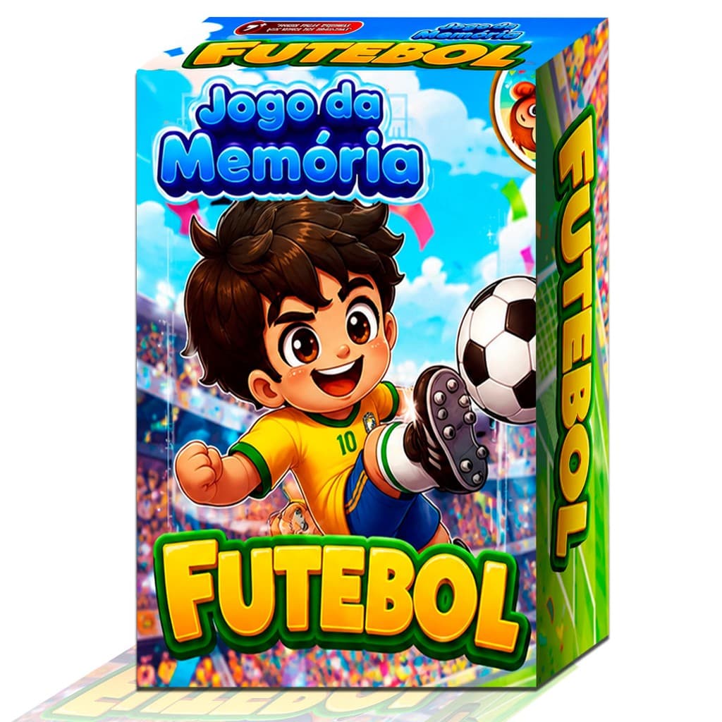 Jogo da Memória de Futebol 60 Cartas Divertidas e Coloridas Ideal para Crianças e Toda a Família